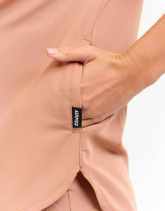 Aspire Mock Neck Scrub Top - Canyon Clay
