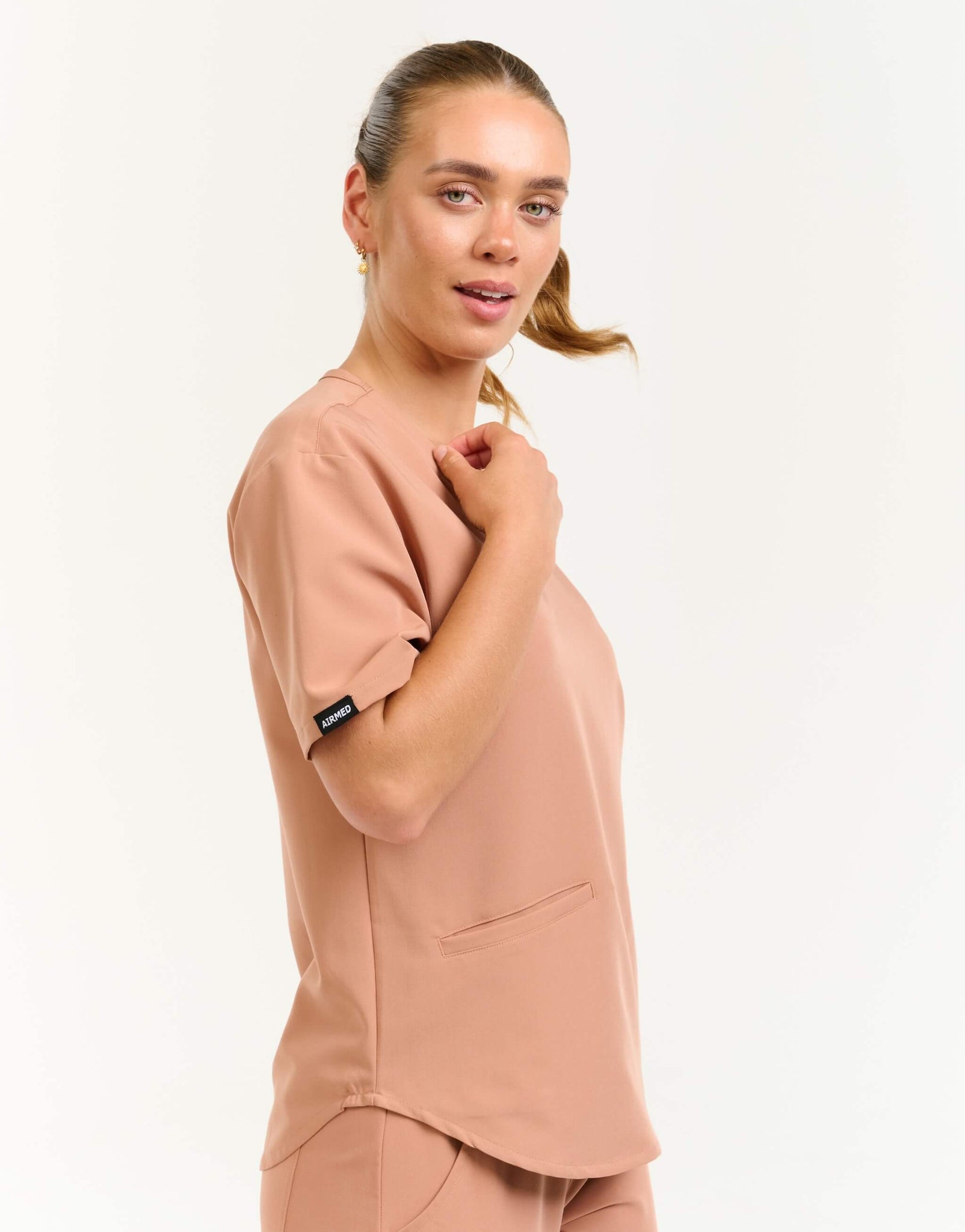 Aspire V Neck Scrub Top - Canyon Clay