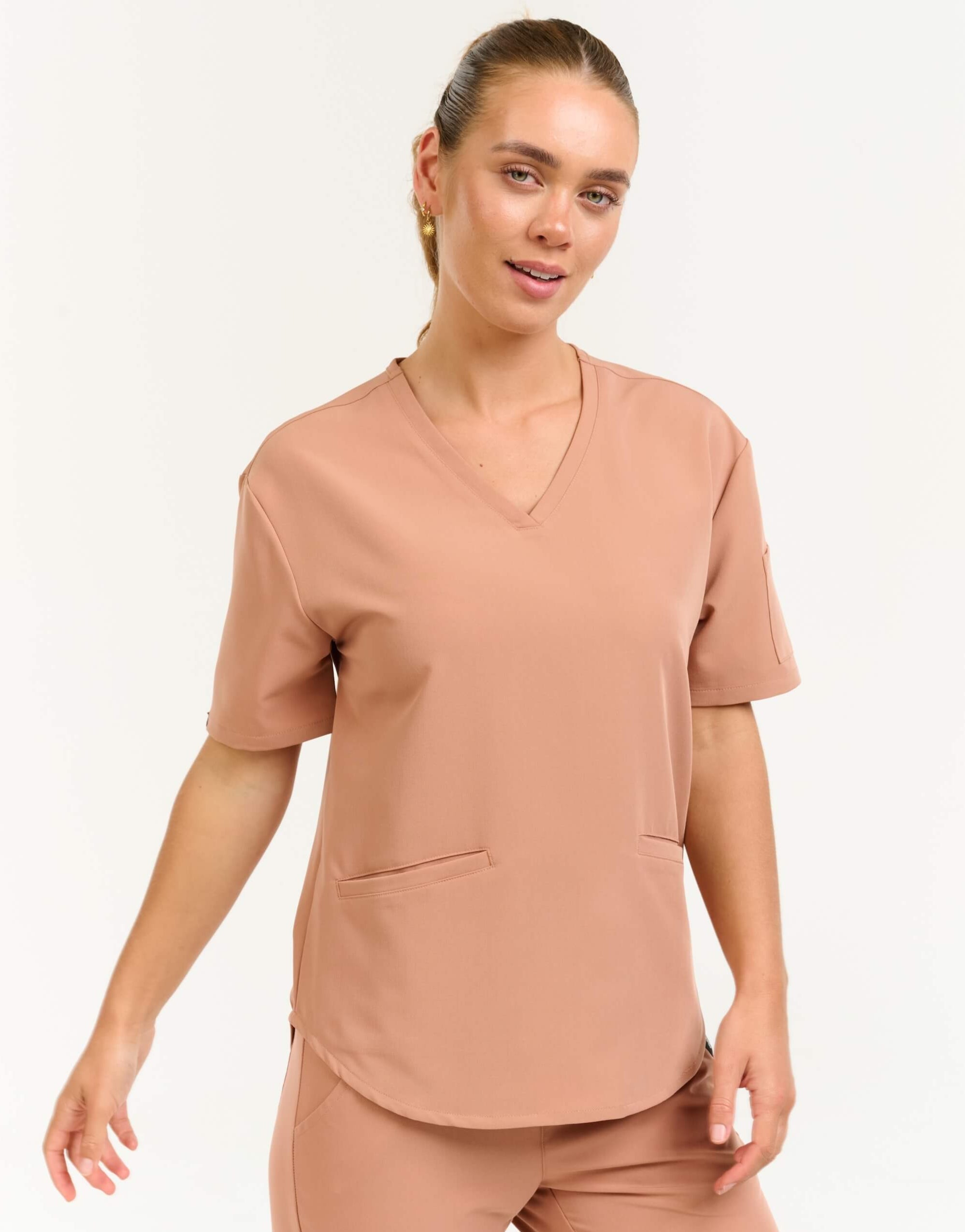 Aspire V Neck Scrub Top - Canyon Clay