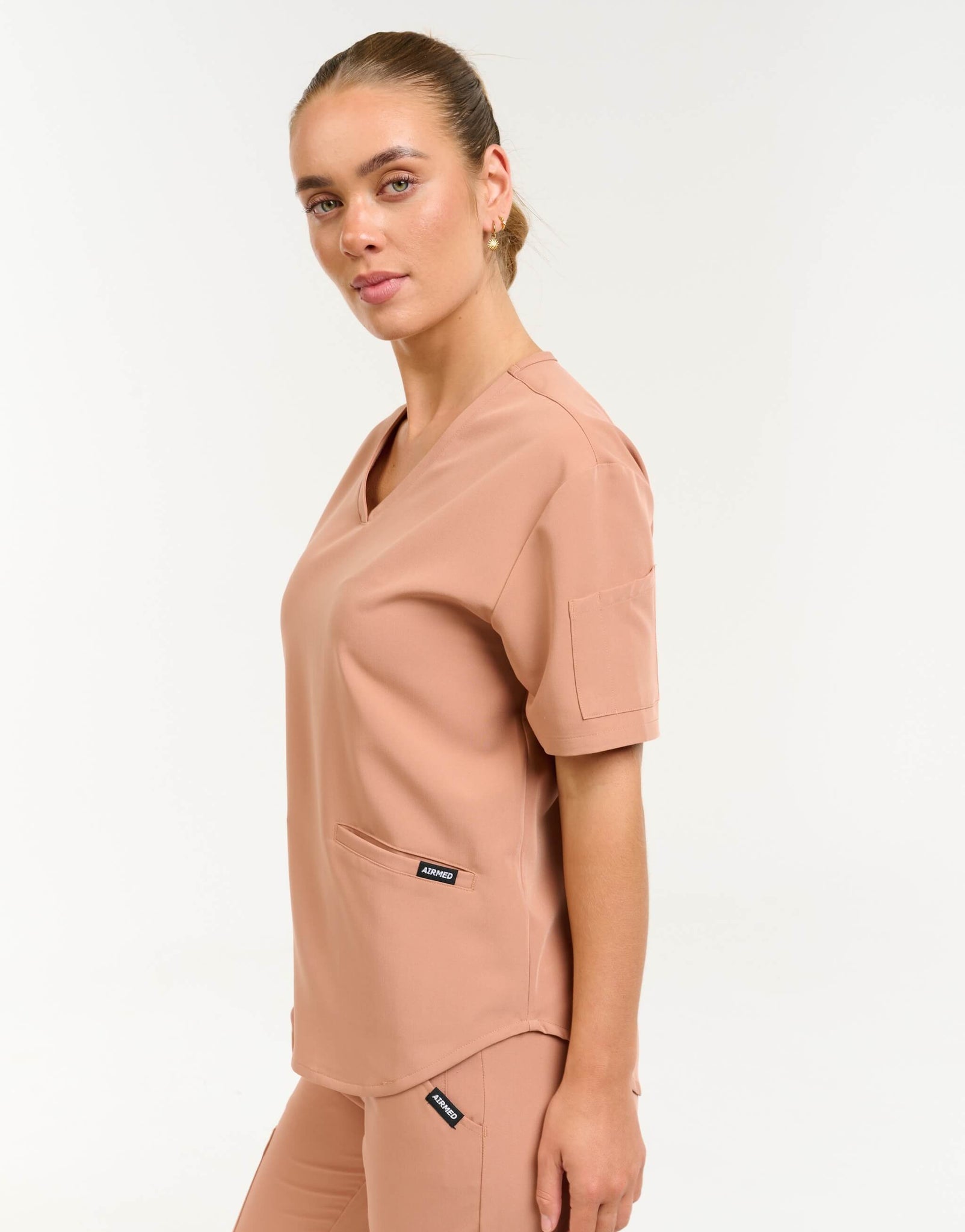 Aspire V Neck Scrub Top - Canyon Clay
