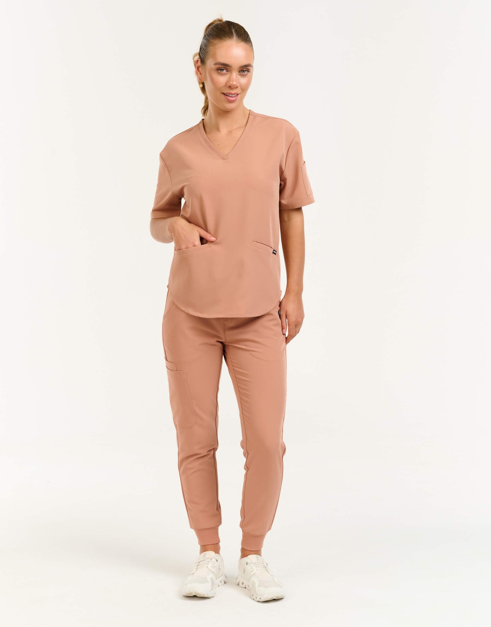 Aspire V Neck Top and Joggers - Canyon Clay
