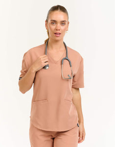 Aspire V Neck Scrub Top - Canyon Clay