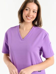 Aspire V Neck Scrub Top - Wisteria Purple