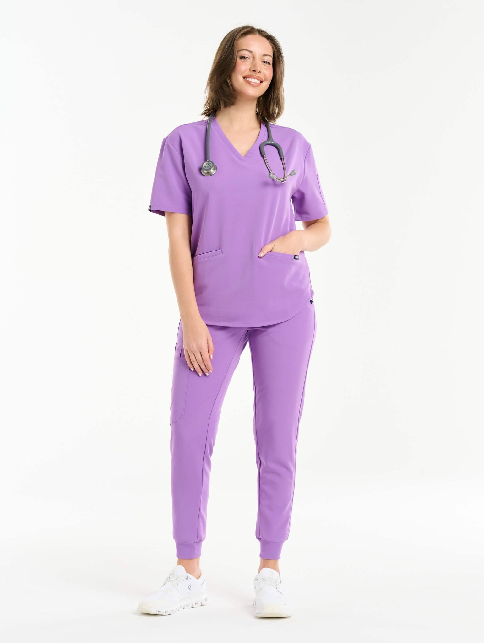 Aspire V Neck Scrub Top - Wisteria Purple