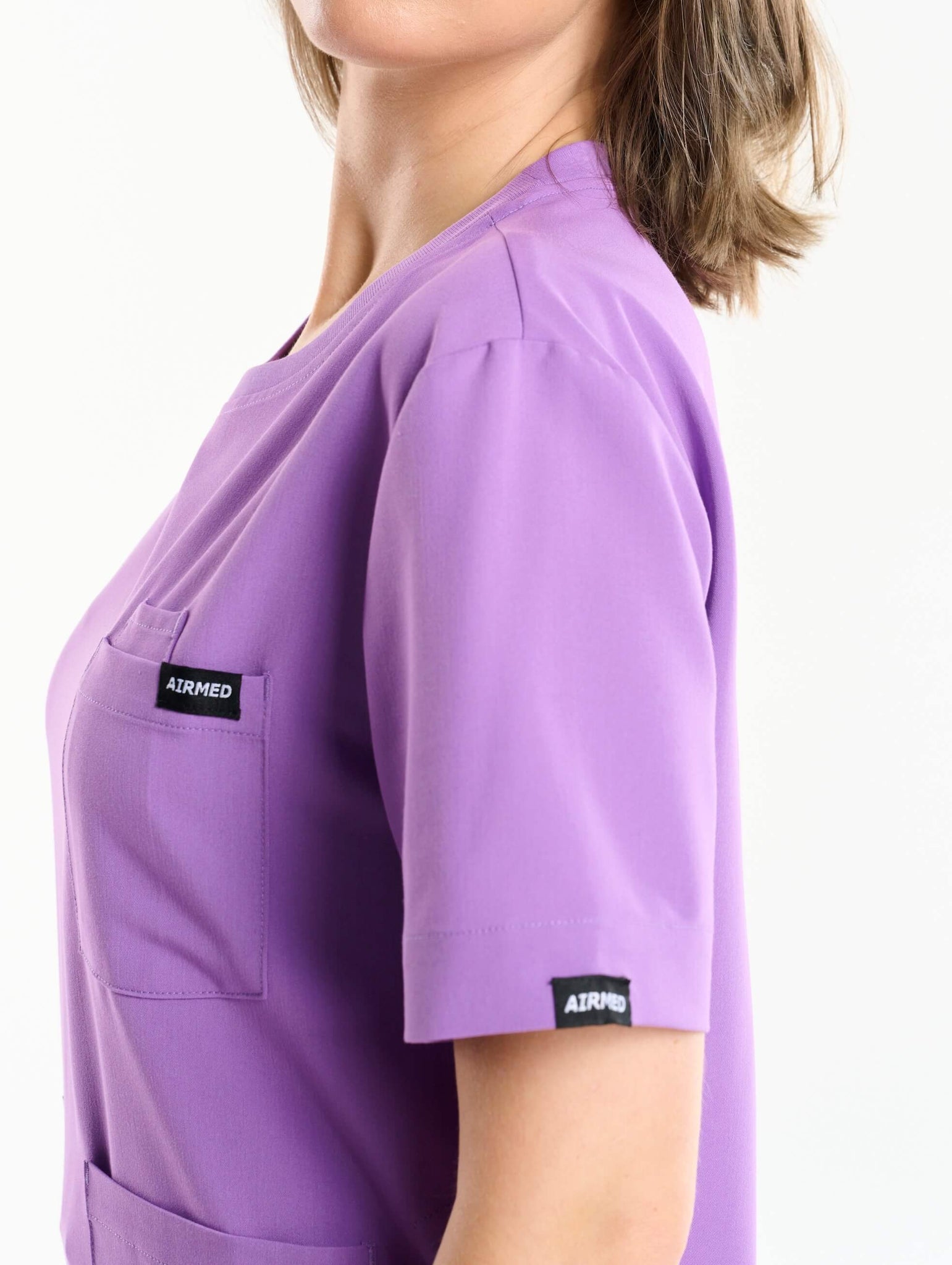 Essential Crewneck Scrub Top - Wisteria Purple