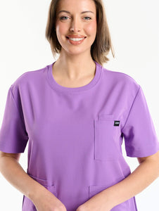 Essential Crewneck Scrub Top - Wisteria Purple