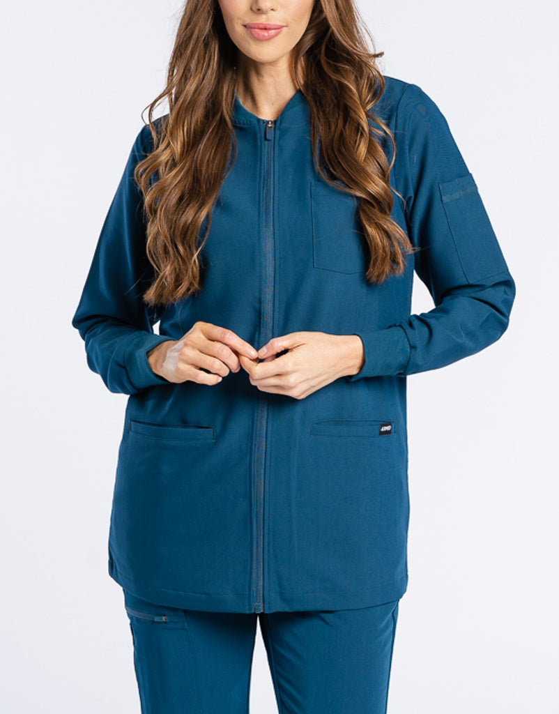 Scrub Jacket Zip Up - Gibraltar Blue