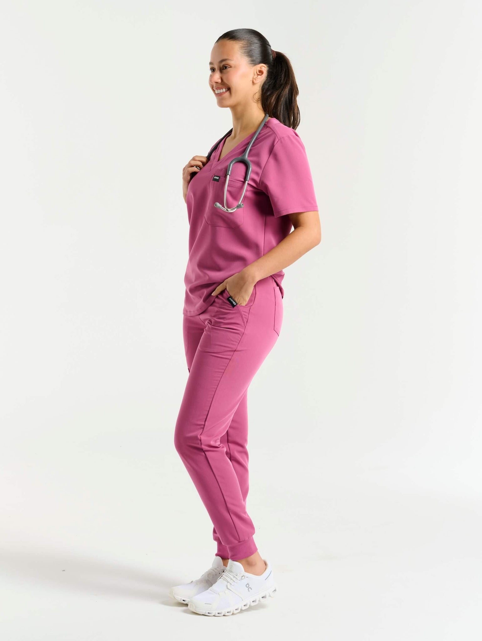 Essential Jogger Scrub Pants - Red Violet