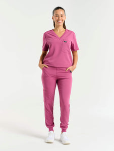 Essential Jogger Scrub Pants - Red Violet