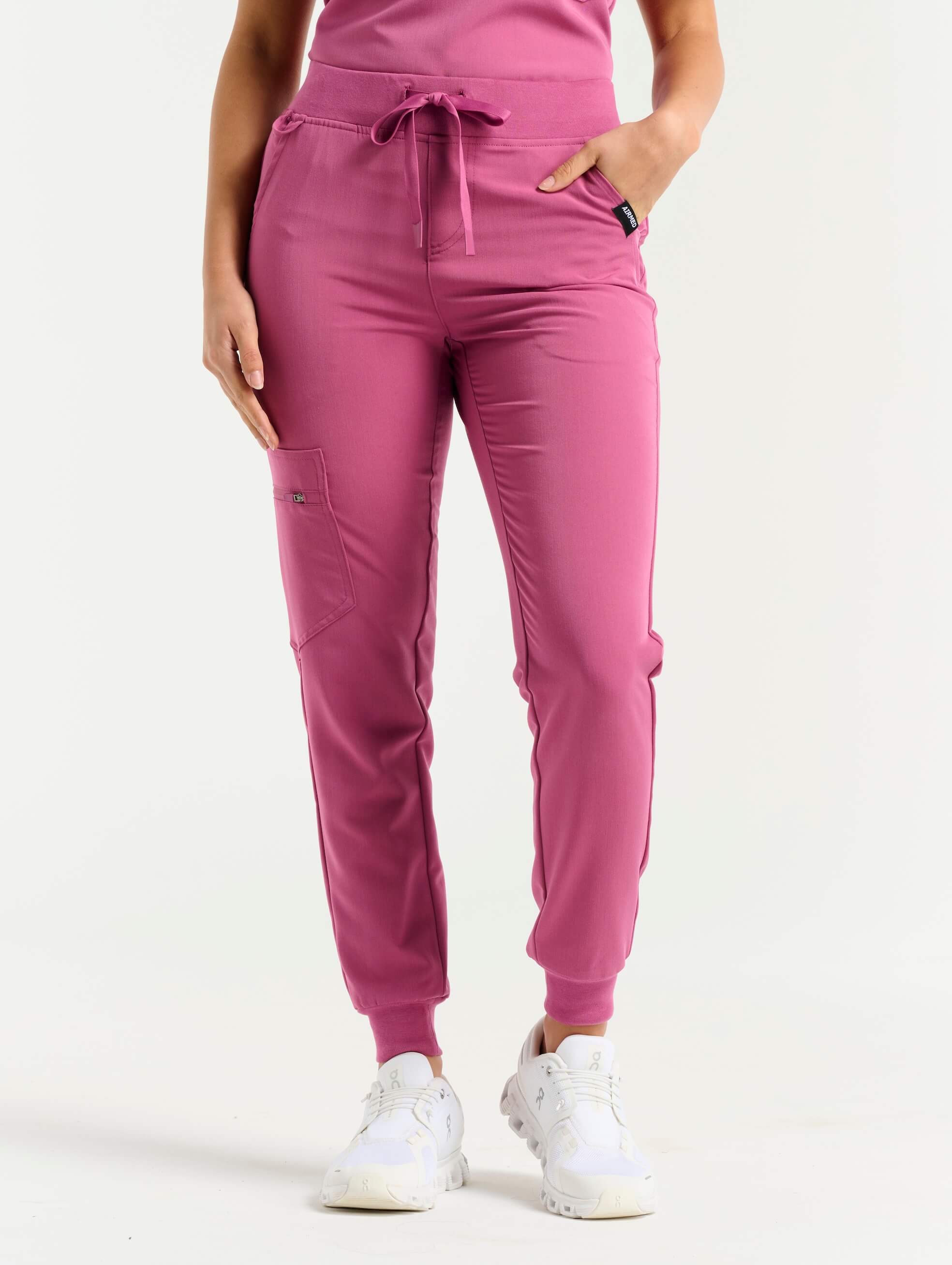 Essential Jogger Scrub Pants - Red Violet