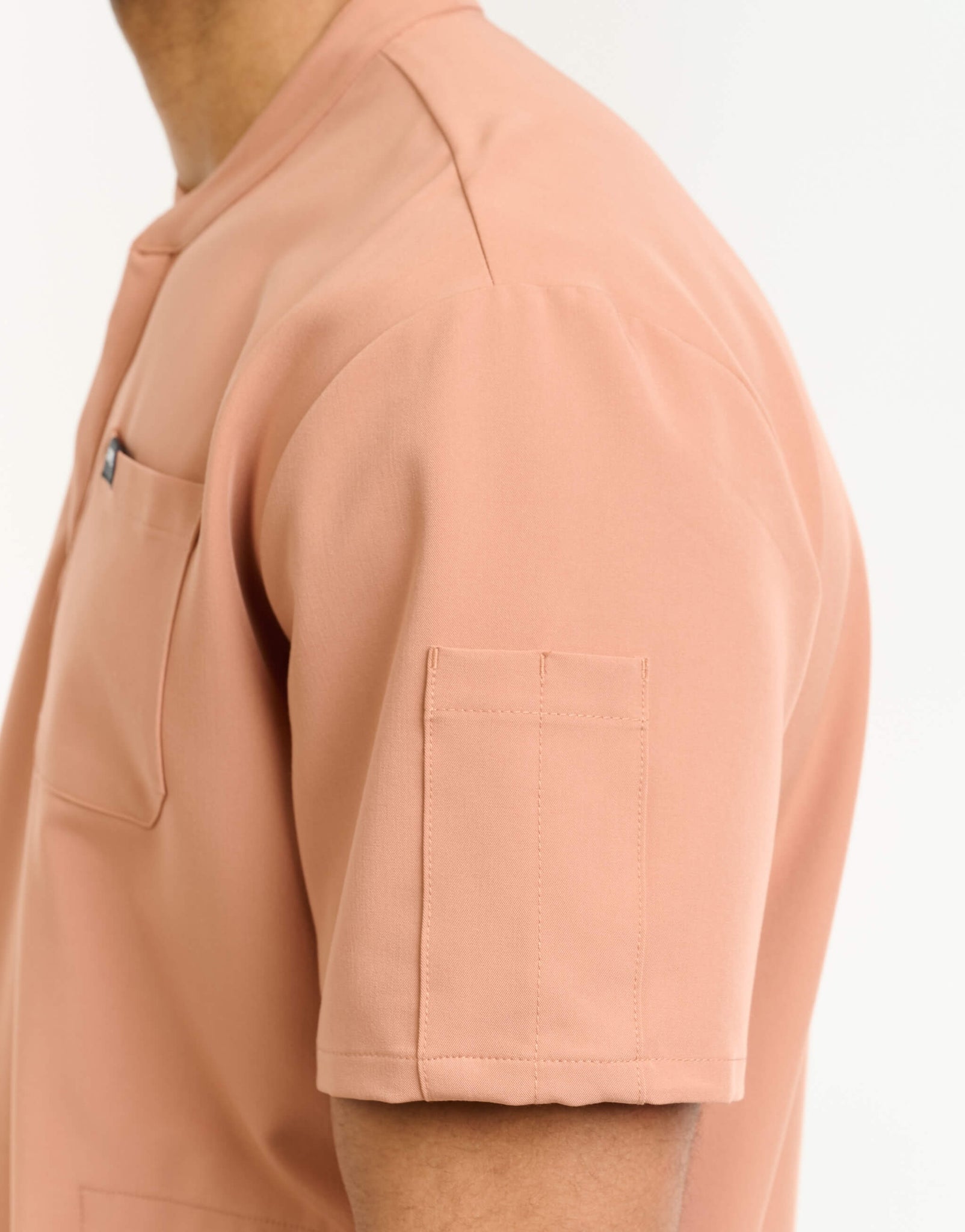Aspire Mock Neck Scrub Top - Canyon Clay