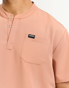 Aspire Mock Neck Scrub Top - Canyon Clay