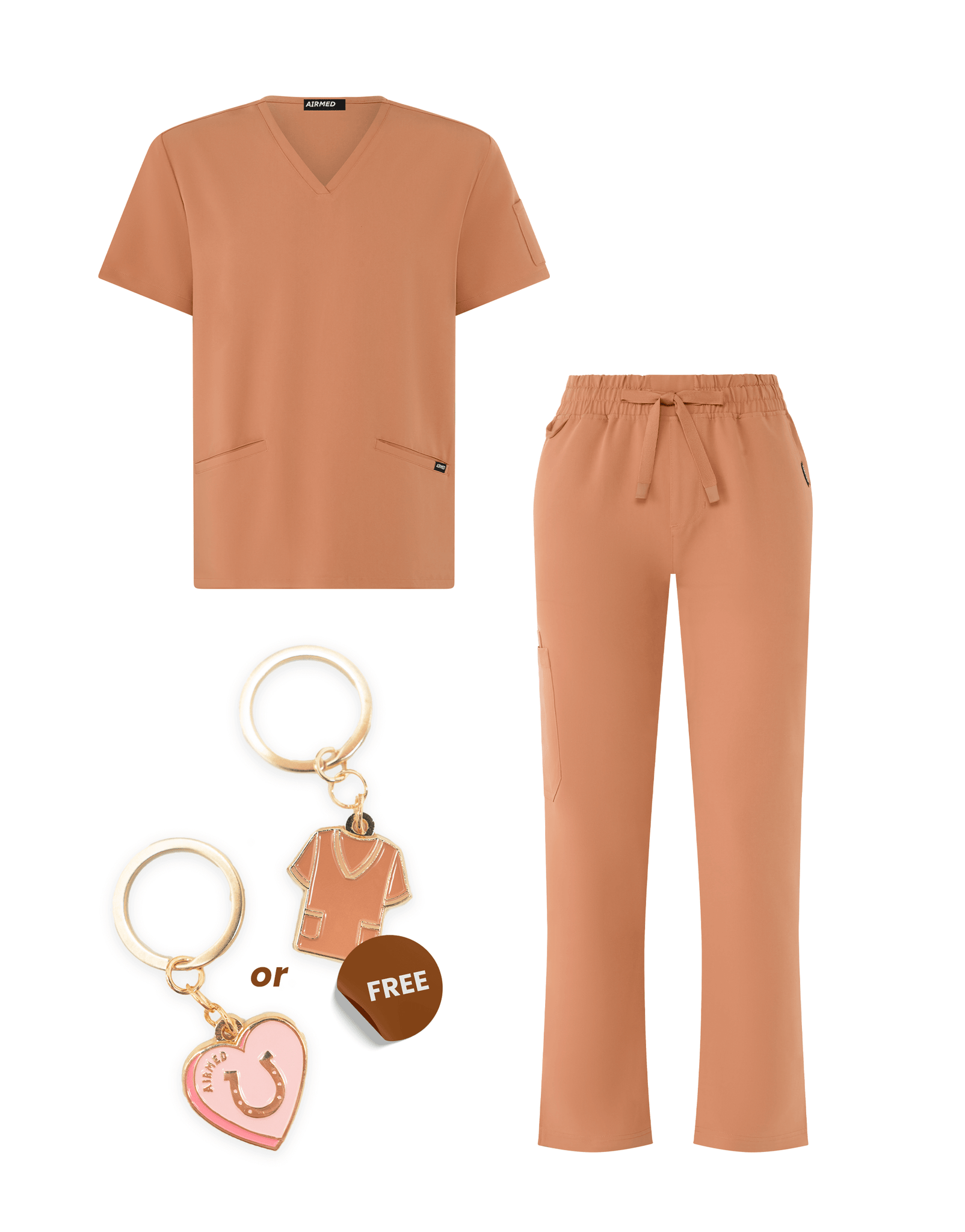 Aspire V Neck Top and Straight Leg Pants - Canyon Clay
