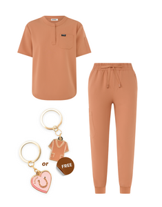 Aspire Mock Neck Top and Joggers - Canyon Clay