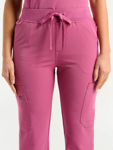 Essential Multi-Pocket Scrub Pants - Red Violet