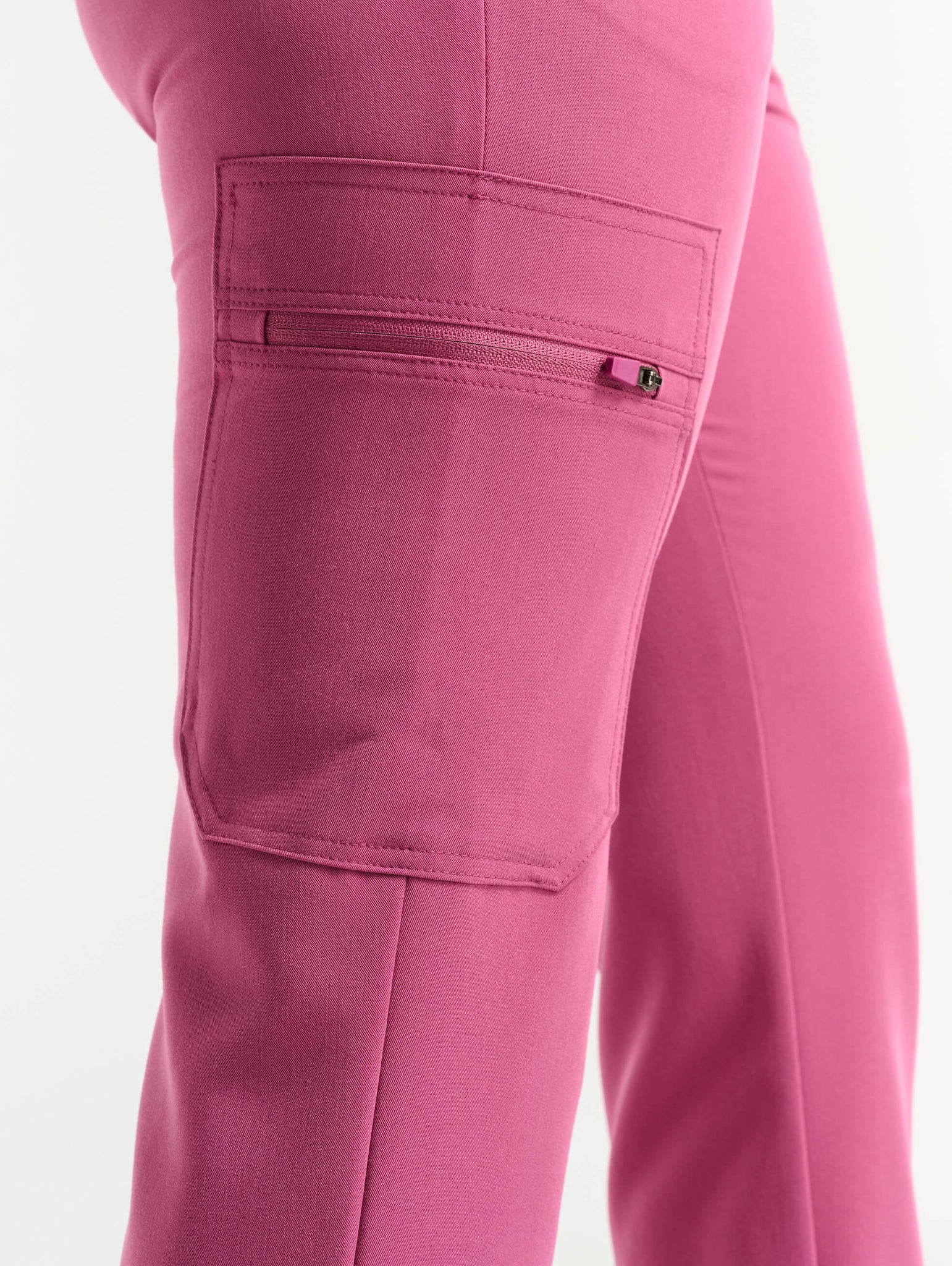 Essential Multi-Pocket Scrub Pants - Red Violet