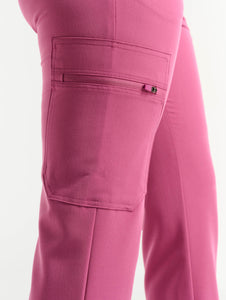 Essential Multi-Pocket Scrub Pants - Red Violet