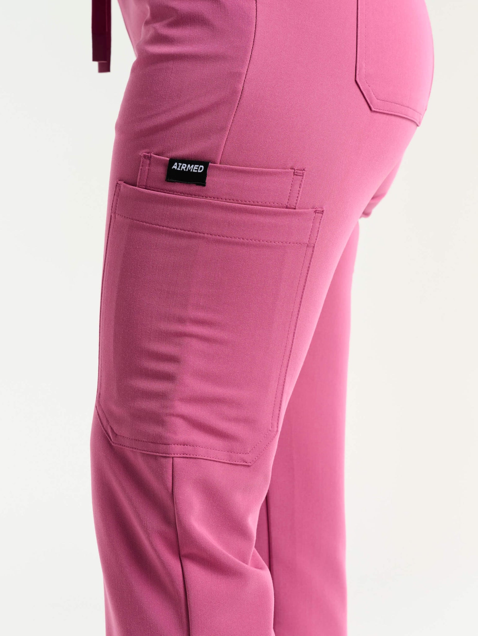 Essential Multi-Pocket Scrub Pants - Red Violet