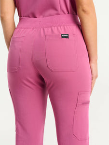 Essential Multi-Pocket Scrub Pants - Red Violet