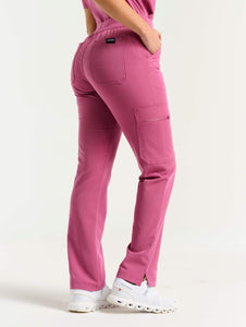 Essential Multi-Pocket Scrub Pants - Red Violet