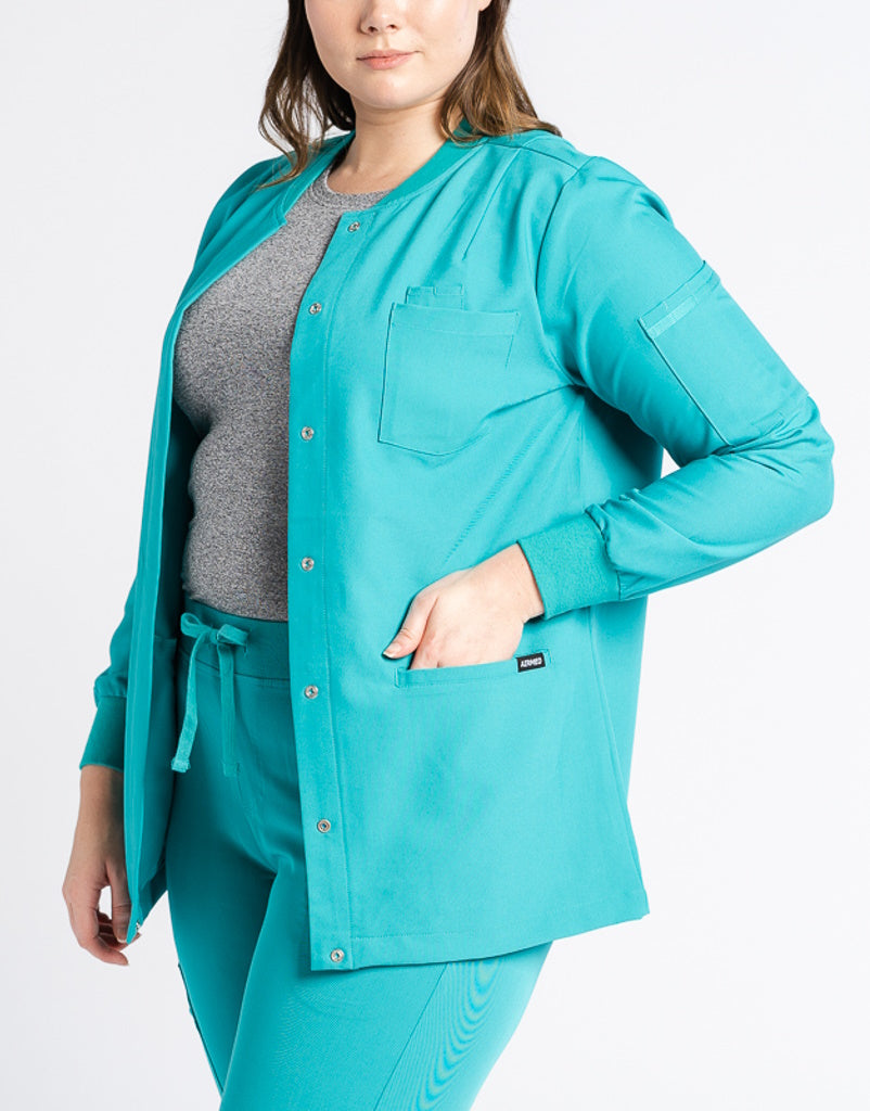 Scrub Jacket Button Up - Sydney Teal