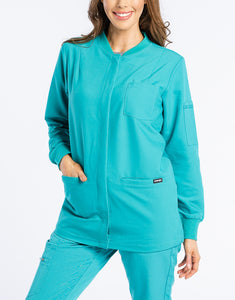 Scrub Jacket Button Up - Sydney Teal