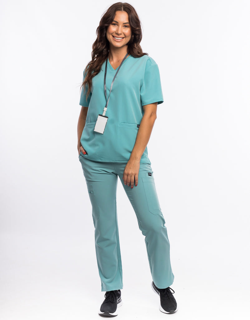 Essential Multi-Pocket Scrub Pants (Sample) - Audrey Teal