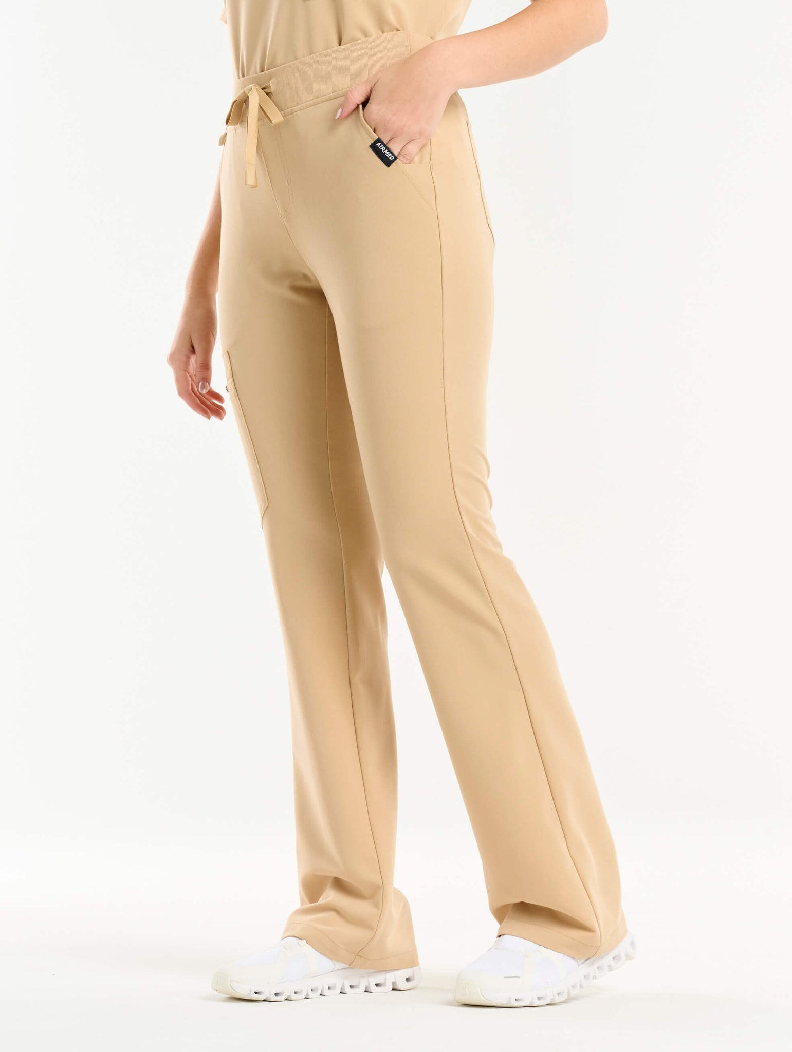 Essential Flare Scrub Pants - Warm Sand
