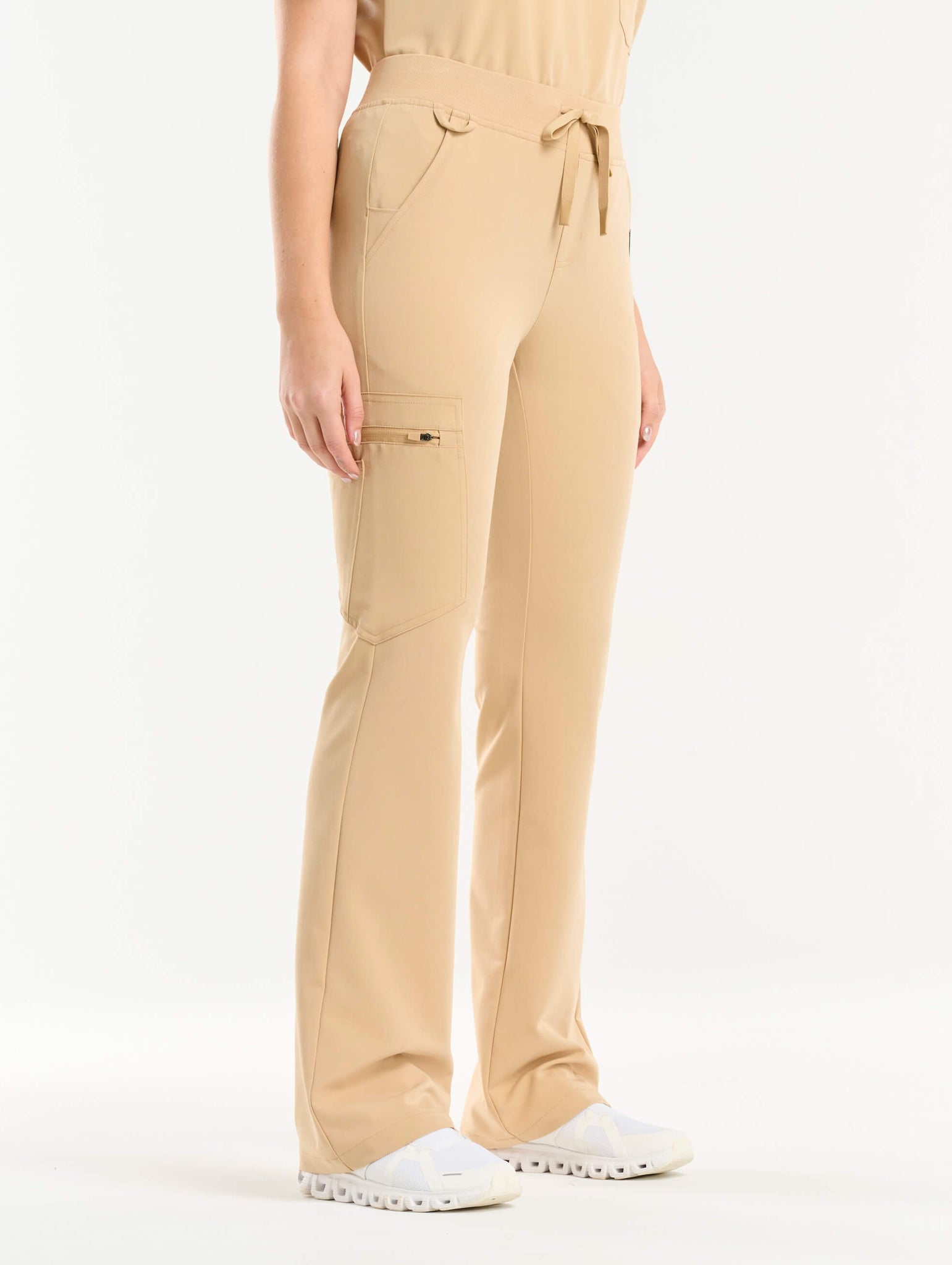 Essential Flare Scrub Pants - Warm Sand