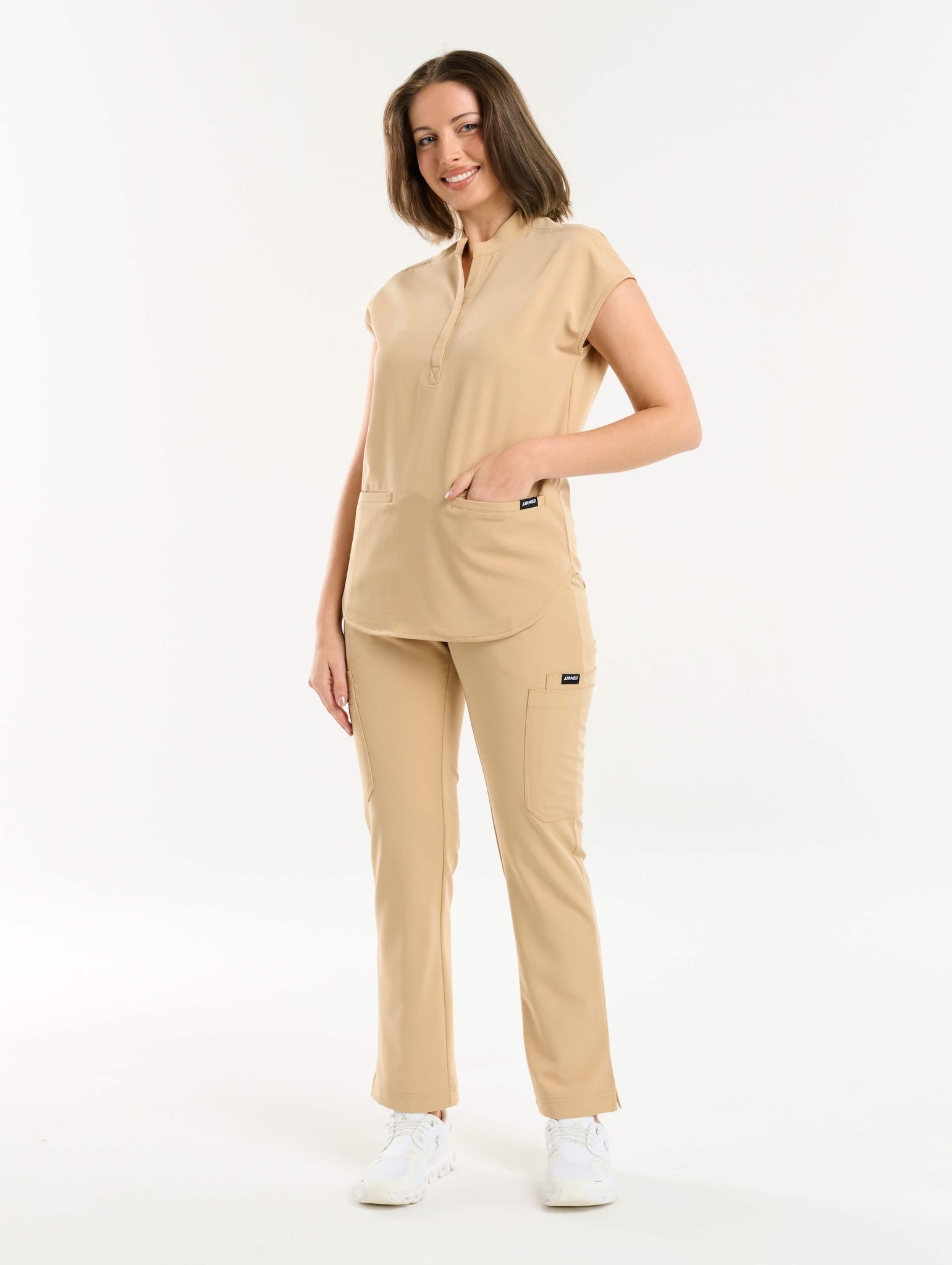 Apollo Scrub Top - Warm Sand