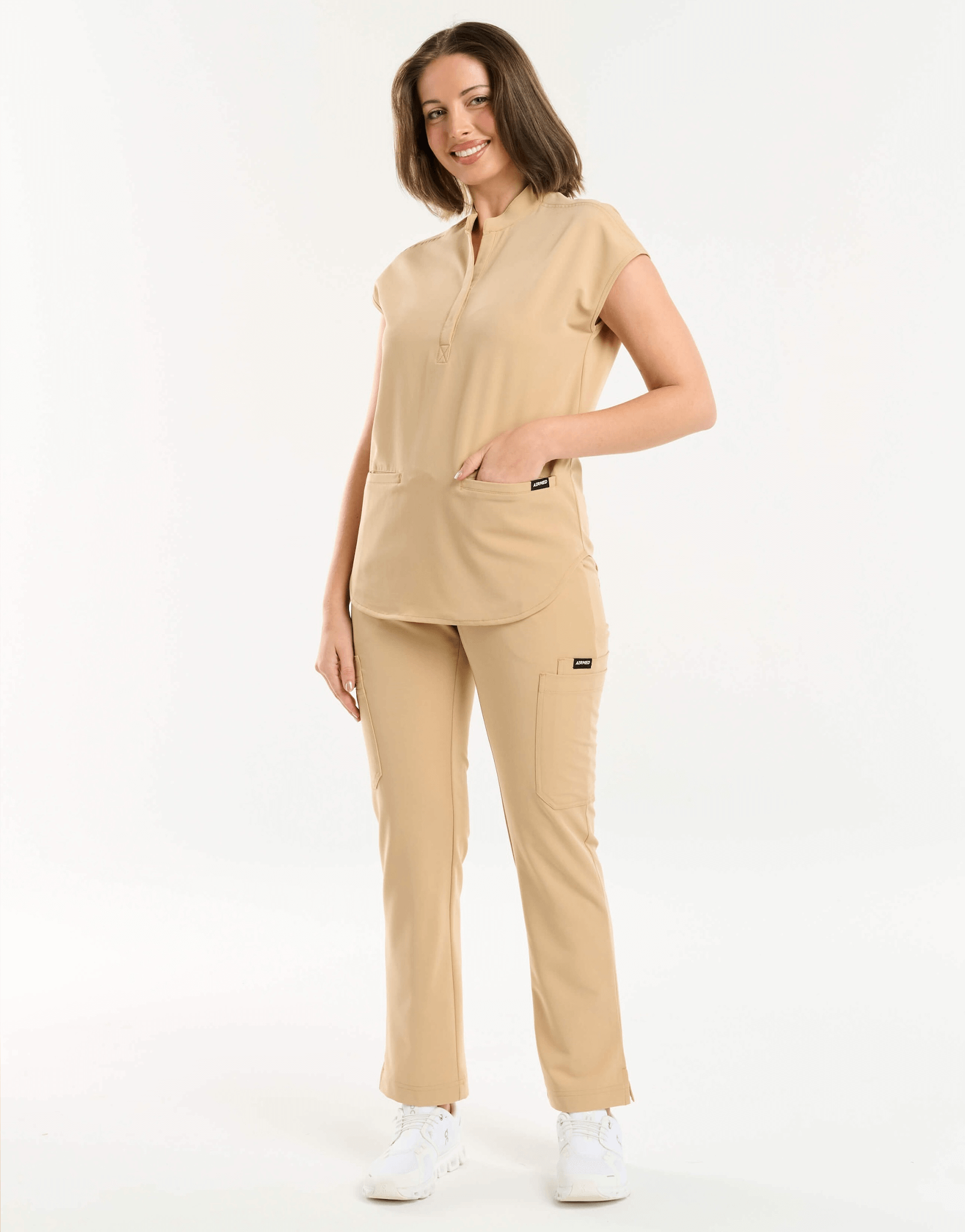 Apollo Scrub Top - Warm Sand