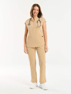 Apollo Scrub Top - Warm Sand