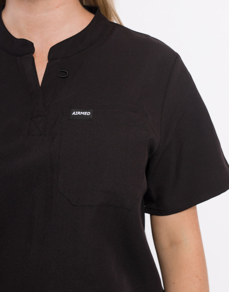 Essential Maternity Scrub Top - Black