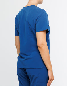 Essential One Pocket V Neck Scrub Top - Royal Blue