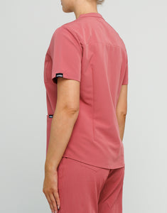 Full Button Scrub Top - Mauvewood