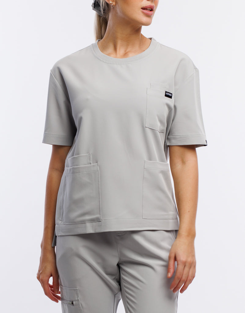 Essential Crewneck Scrub Top - Tail Light