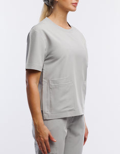 Essential Crewneck Scrub Top - Tail Light