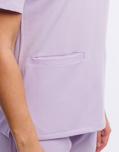 Essential V Neck Scrub Top - Pastel Lilac