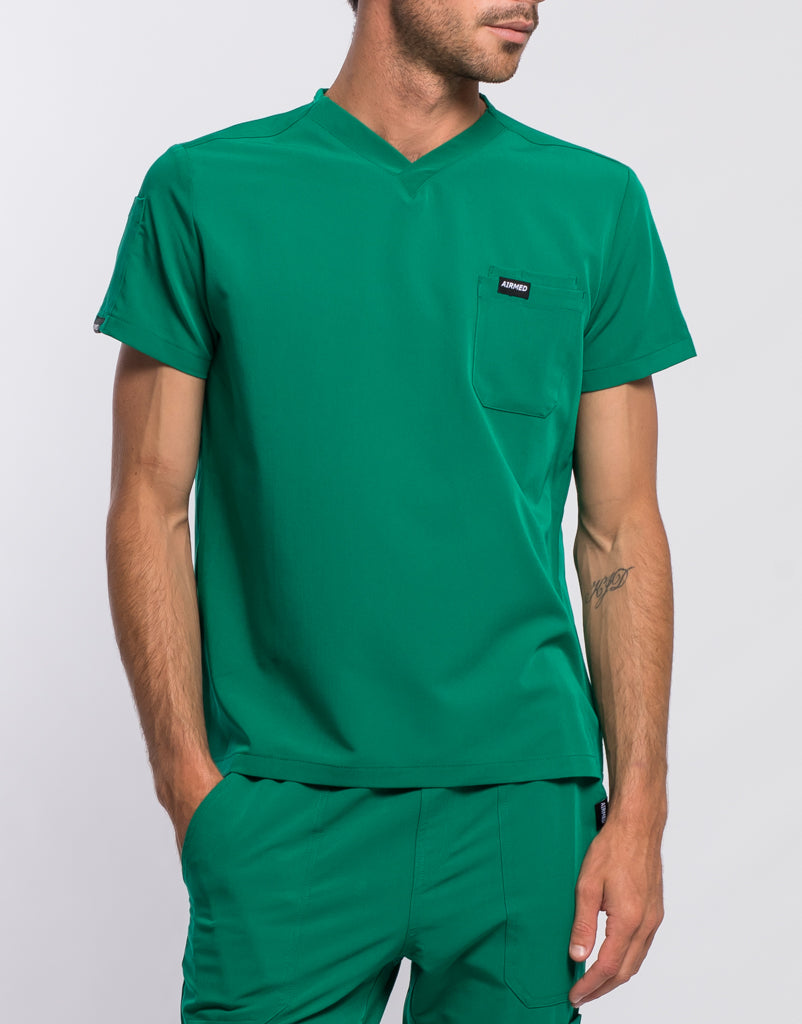 Essential V Neck Scrub Top - Ultramarine Green