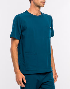 Essential Crewneck Scrub Top - Gibraltar Blue