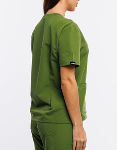 Essential V Neck Scrub Top - Fern Green