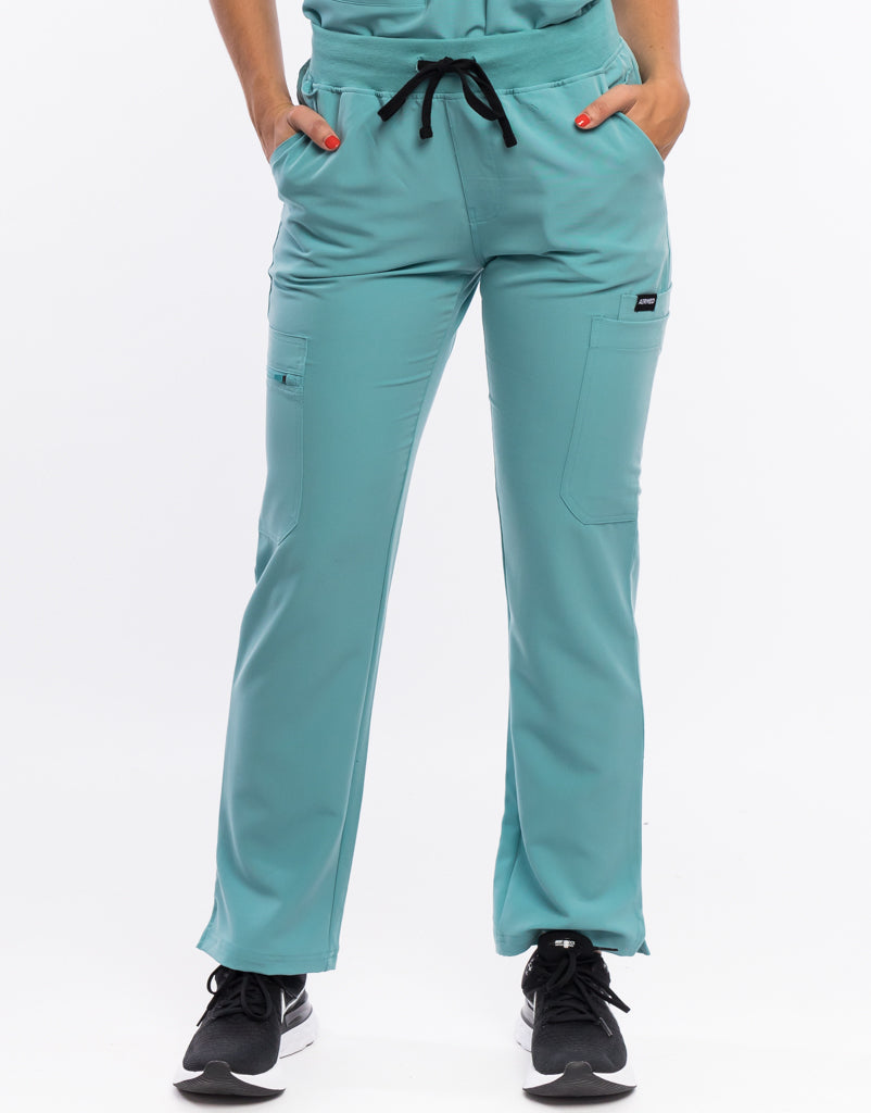 Essential Multi-Pocket Scrub Pants - Audrey Teal