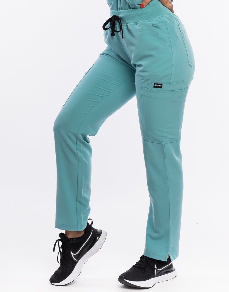 Essential Multi-Pocket Scrub Pants - Audrey Teal