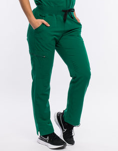 Essential Multi-Pocket Scrub Pants - Evergreen