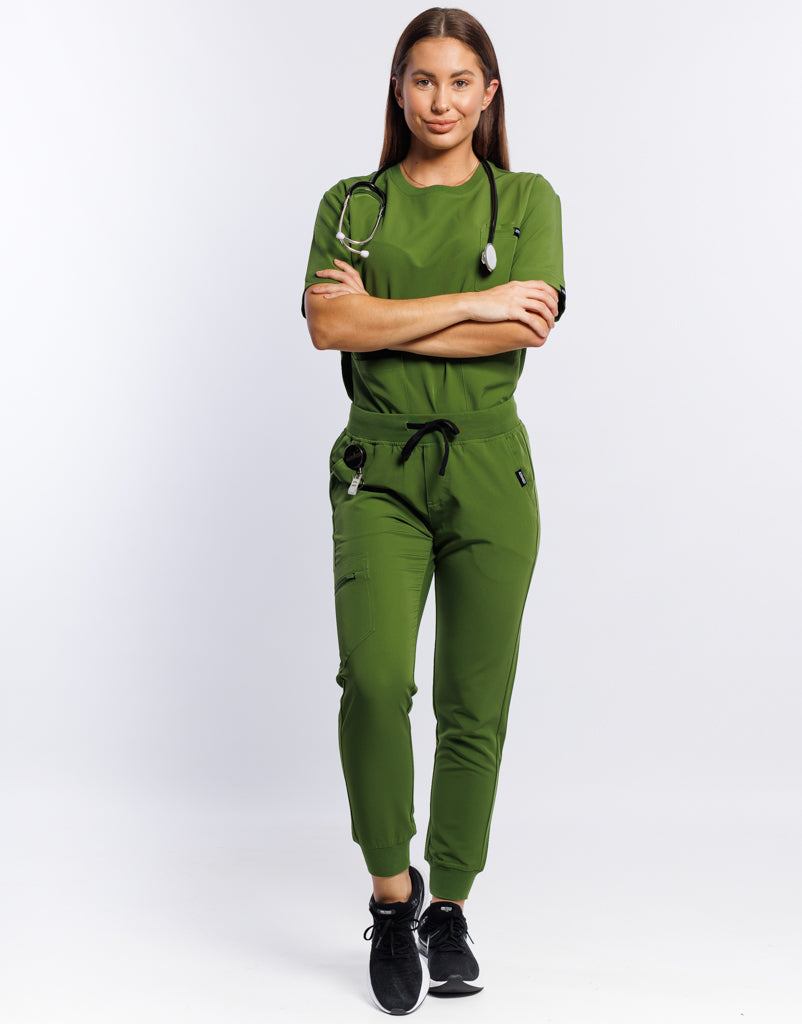 Essential Jogger Scrub Pants - Fern Green