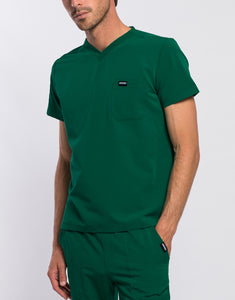 Essential V Neck Scrub Top - Evergreen