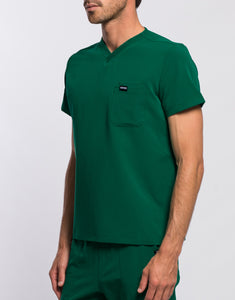 Essential V Neck Scrub Top - Evergreen