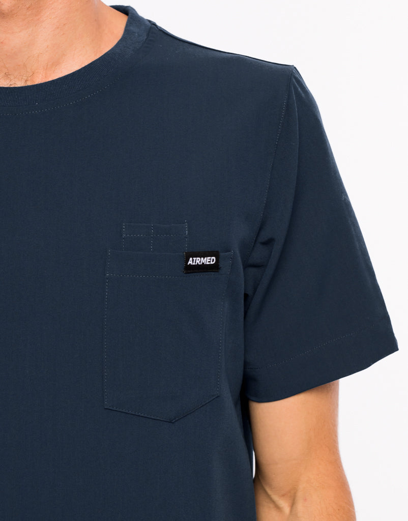 Essential Crewneck Scrub Top - Midnight Navy