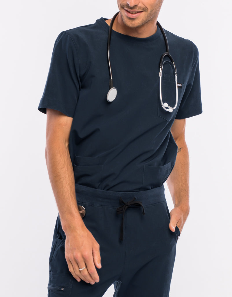 Essential Crewneck Scrub Top - Midnight Navy